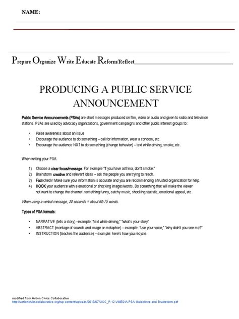 how to create psa