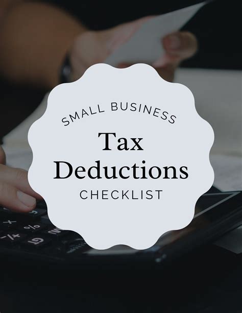 Small Business Tax Deductions Checklist Digital Download - Etsy