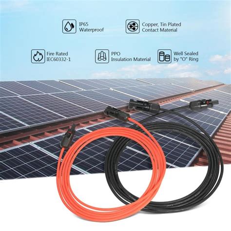 1 Pair Black And Red 102030 Feet 10awg Solar Panel Extension Cable Wire With Mc4 Female And Male