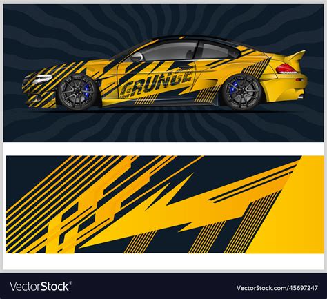 Car decal graphic vinyl vehicle wrap Royalty Free Vector