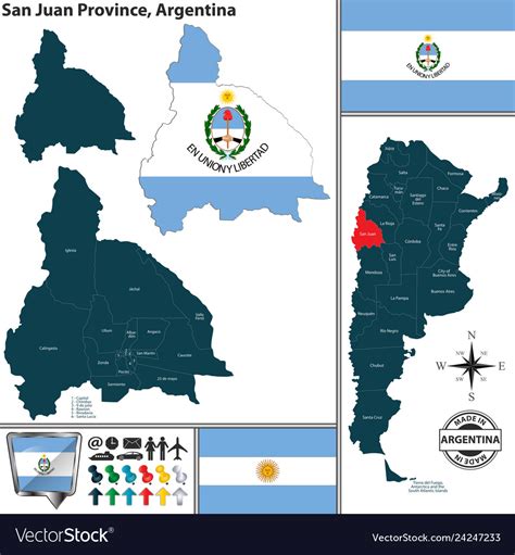 Map of san juan province argentina Royalty Free Vector Image