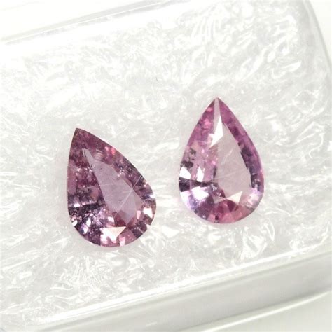 No Reserve No Heat Matching Pair Purplish Pink Sapphire 1 17 Ct