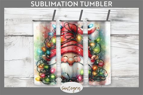 Christmas Gnome V Entangled In Lights Tumbler Sublimation