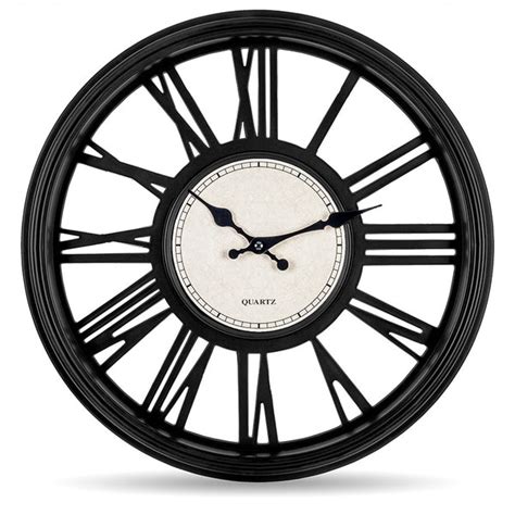 18 Inch Black Roman Numeral Wall Clock – Bernhard Products