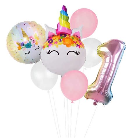 Nuevo Globo De Unicornio Arco Ris Globos De Aluminio Con N Meros