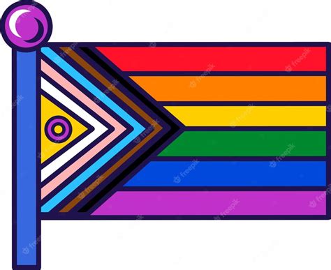 Premium Vector Outline Flagpole Flag Intersex Inclusive Pride