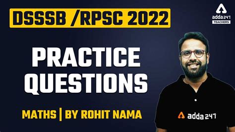 Dsssb Rpsc Maths Dsssb Pgt Practice Questions By Rohit Nama