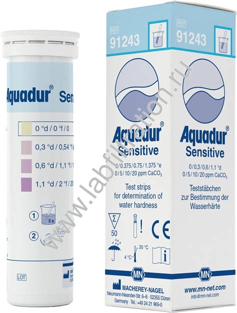 91243 AQUADUR Sensitive индикаторные полоски для определения жесткости ...