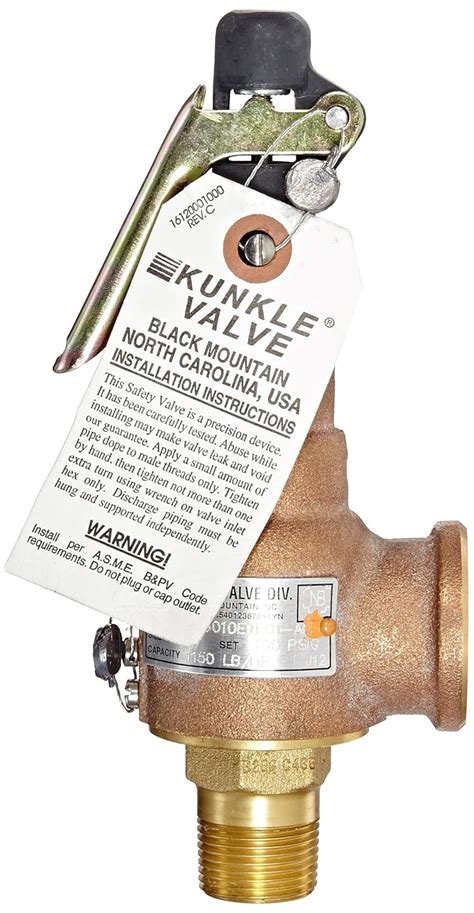 Relief Valves 35 PSI For Air Or Gas ASME Section VIII 3 4 Kunkle