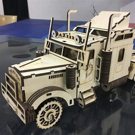 Laser Cut Wooden Toy Truck 3d Puzzle Drawing Free Cdr Vectors File Free