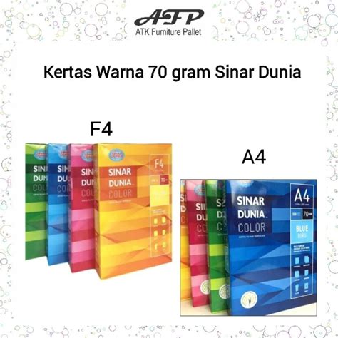 Jual Kertas Warna A4 F4 70 Gram Sinar Dunia Hvs Shopee Indonesia