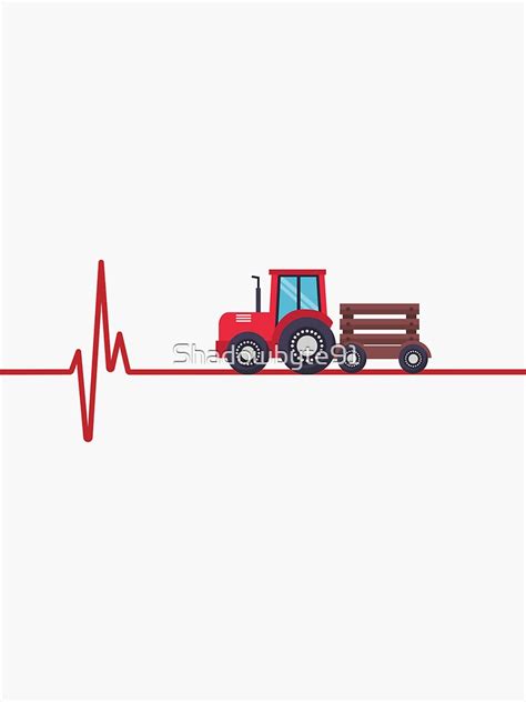 Tractor Heartbeat Sticker By Shadowbyte Redbubble