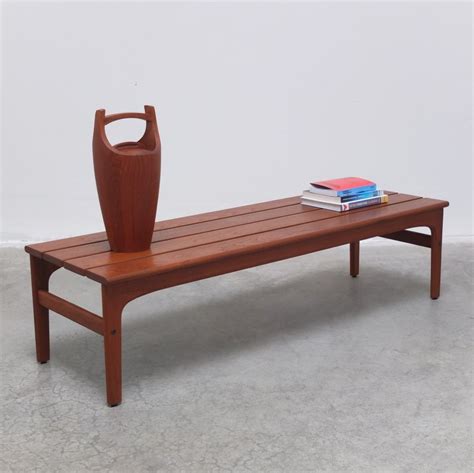 Slatted Bench or Coffee Table in Teak by Yngvar Sandström 1960s 257002