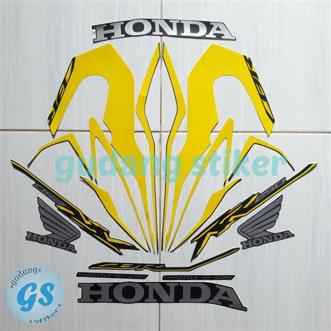 Jual Stiker Striping Motor Honda Cbr Rr Hitam Kuning Shopee