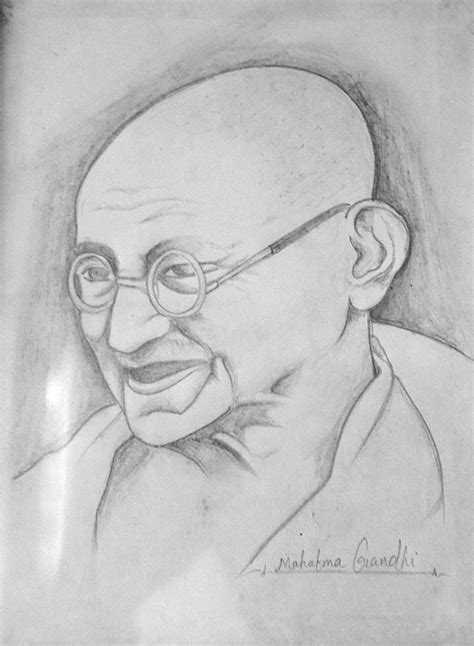 Pencil Sketch Of Mahatma Gandhi at PaintingValley.com | Explore ...