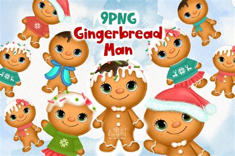 Christmas Gingerbread Man Cookies Clip Art Christmas Sweets Clip Art