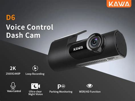 KAWA Car DVR D6 Dash Camera for Car 1440P Video Recorder EN RU FR JP ...
