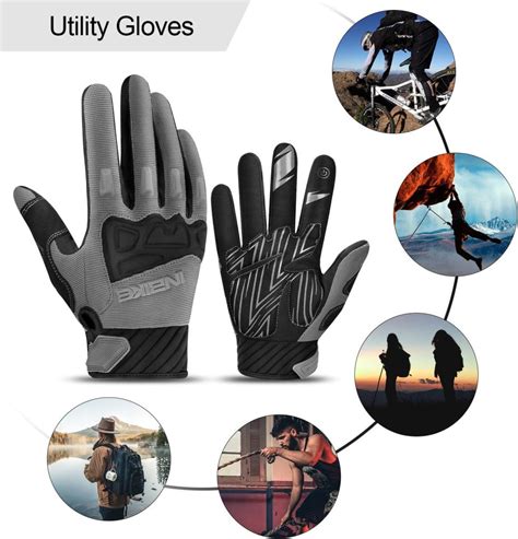 inbike mountain bike gloves  men knuckle guard padded mens cycling