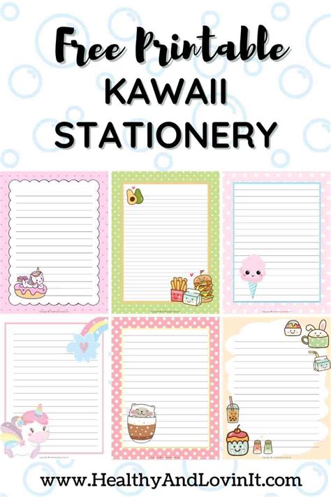 Free Kawaii Printable Stationery Lots Of Cute Lined Paper Healthy