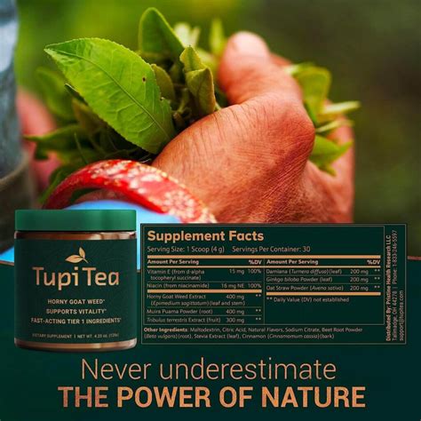 Tupi Tea Horny Goat Weed Powder Supplement W Maca Root Tribulus