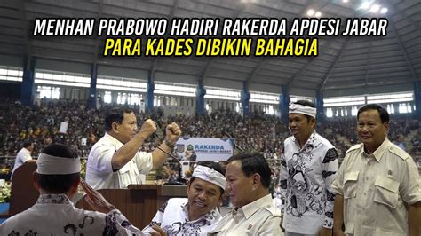 Hadiri Rakerda Apdesi Jabar Menhan Prabowo Bikin Para Kades Bahagia