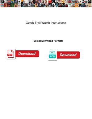 Fillable Online Ozark Trail Watch How To Use Compass Important Facts