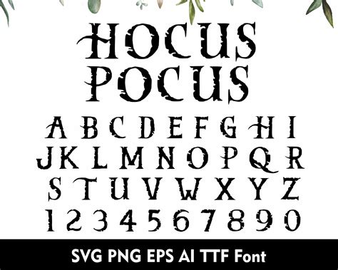 Hocus Pocus Font Svg Wizard Font Witch Alphabet Svg Png Eps Etsy