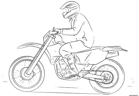 Coloriage Moto Cross Conducteur Se Pratique Dessin Motocross à imprimer