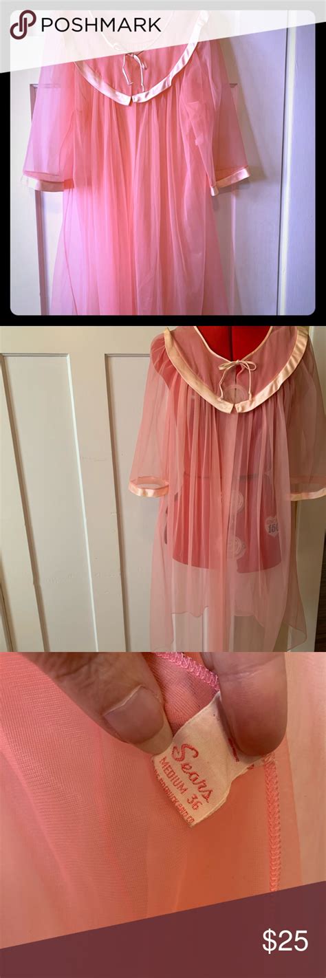 Vintage Sheer Pink Housecoat Robe Pink Robe Robe Vintage Housecoat