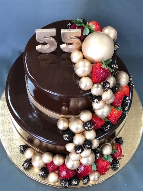 55th Birthday Cake — Skazka Cakes