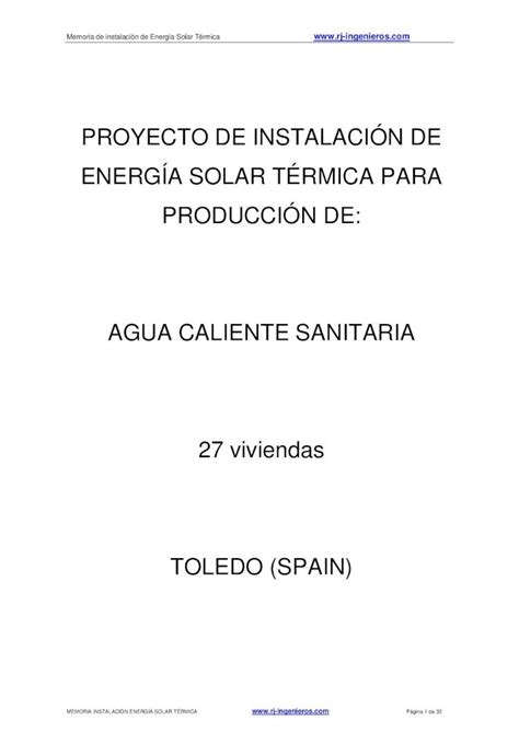 PDF PROYECTO DE INSTALACIÓN DE ENERGÍA SOLAR PDF fileMemoria de