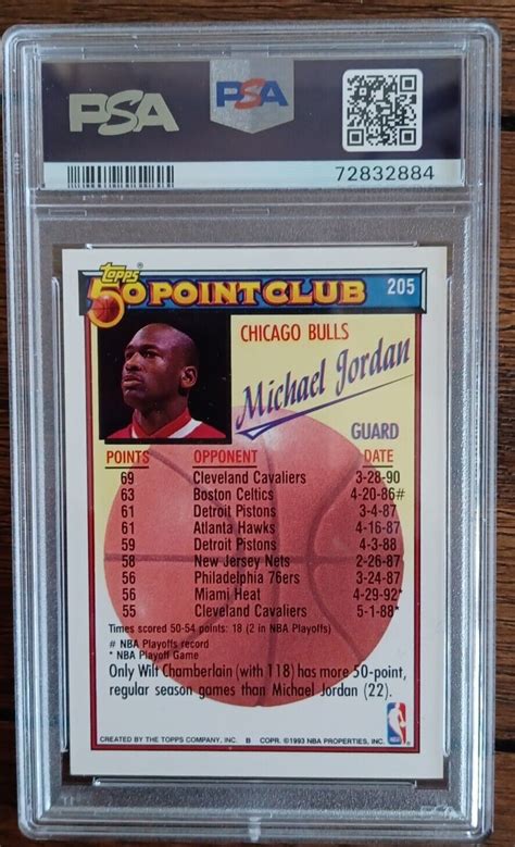 1992 Topps GOLD 50 Point Club 205 Michael Jordan Chicago Bulls HOF