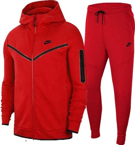 Nike Tech Fleece Trainingspak Senior Rood Maat L