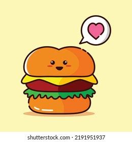 Illustration Vector Graphic Cute Doodle Burger Stock Vector Royalty