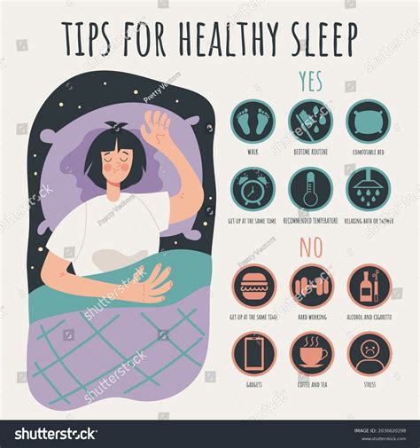 Tips Rules Healthy Sleep Infographic Concept Stock Vector Royalty Free