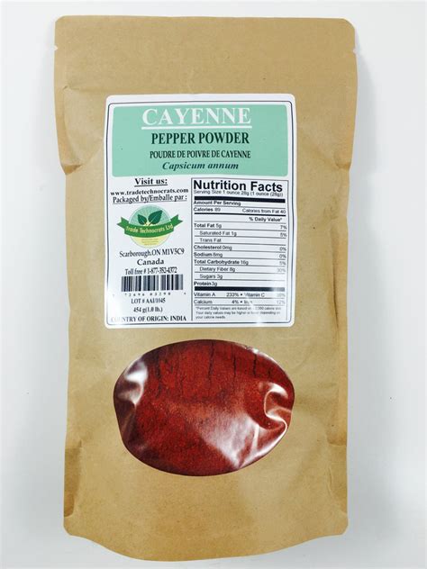 CAYENNE PEPPER POWDER (25,000 H.U.) – Trade Technocrats Ltd