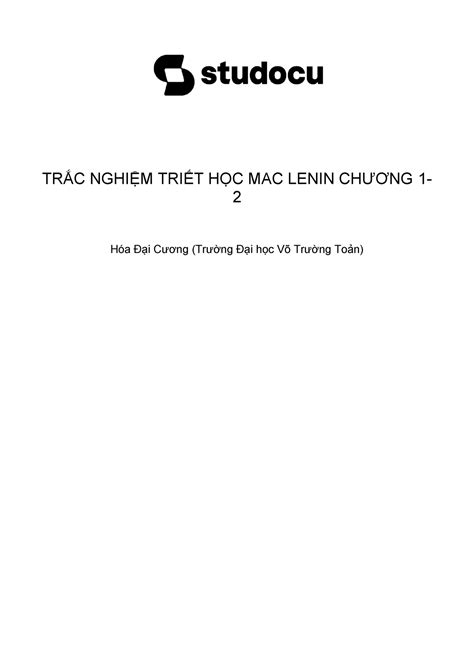 Trac nghiem triet hoc mac lenin chuong 1 2 TRẮC NGHIỆM TRIẾT HỌC MAC