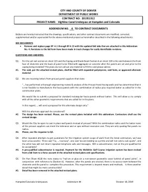 Fillable Online ADDENDUM NO 5 TO CONTRACT DOCUMENTS PROJECT NAME