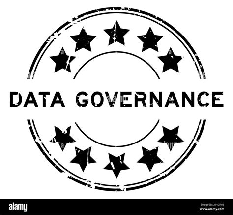 Grunge Black Word Data Governance With Star Icon Round Rubber Seal