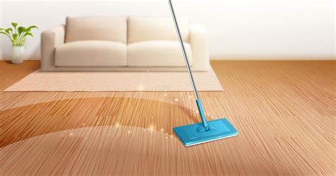 Blurry Home Interior Background 3D Illustration Of Mop Cleaning Dirty