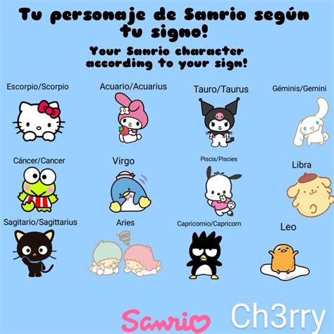 Cuál es tu personaje de Sanrio según tu signo What is your Sanrio