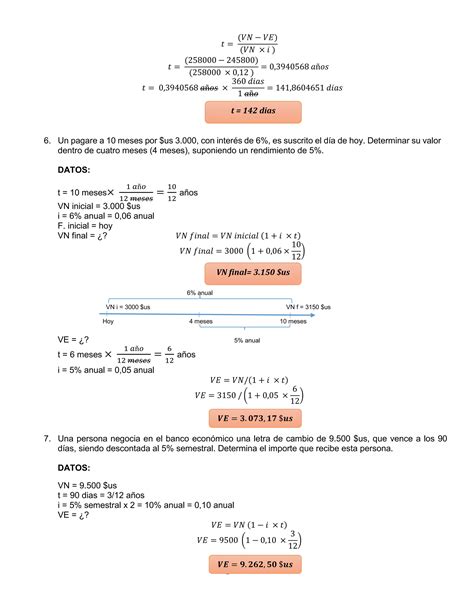 Act Ejercicios De Descuento Comercial Y Racional Docx