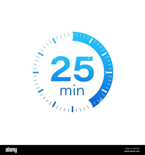 The 25 Minutes Stopwatch Vector Icon Stopwatch Icon In Flat Style On