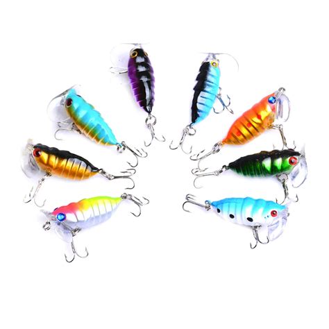 8pcs 40mm 4g Topwater Fishing Popper Floating Lure Baits Fishing