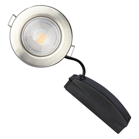 V TAC LED 5W Integrated Dimmable Fire Rated IP65 Downlight Satin Nickel