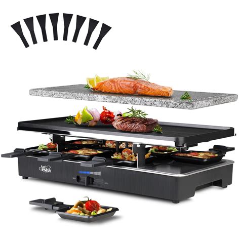 Buy Artestia 1700W Raclette Table Grill With Steak Stone Cooking 2 In