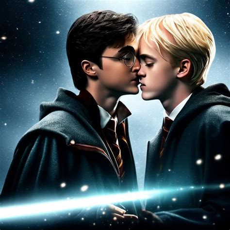 Photorealistic Harry Potter And Draco Malfoy Kissing