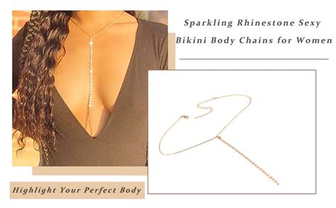 Amazon WZNBBOY Rhinestone Sexy Body Chain Gold Crystal Body Chain Crossover Bikini Bra