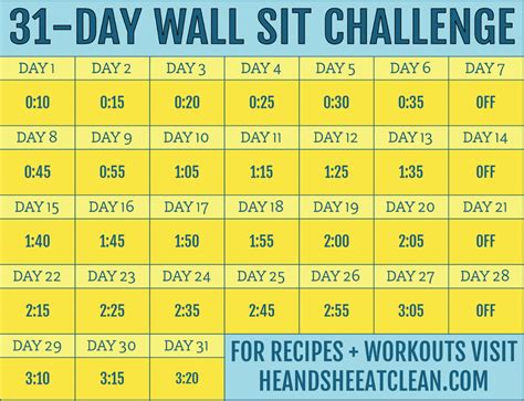 31 Day Wall Sit Fitness Challenge for Core and Leg Strength