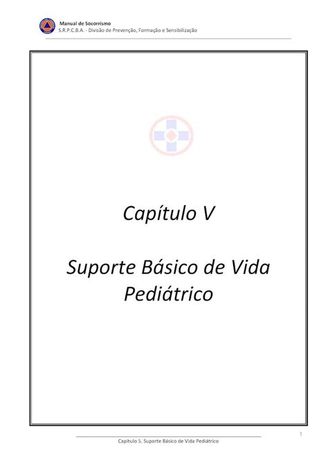 PDF Capítulo V Suporte Básico de Vida Pediátrico PDF fileManual